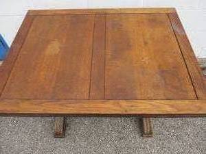 lot 4 image: Vintage-Double Sided Draw Leaf Table