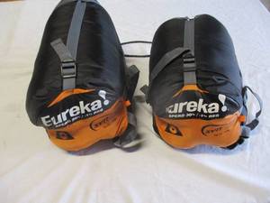 lot 64 image: 2-Synthesis Eureka Spero 301 Backpack Style Sleeping Bags- 2 x Money