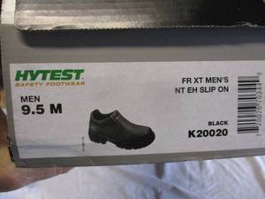 lot 73 image: NIB-Mens Hytest Slip-on Steel Toe, Slip Resistant Safty Footwear-Size 9.5-M