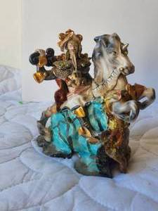 lot 54 image: Vintage ceramic Asian warrior on horseback