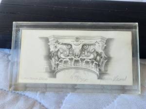 lot 55 image: Small, framed print Cowtown print - signed and numbered by artist