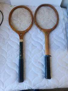 lot 62 image: Vintage Tennis rackets - Qty - 2