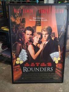 lot 190 image: Framed Rounders movie poster - 28 by 42