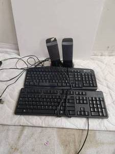 lot 205 image: Computer keyboards and speakers