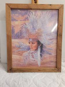 lot 181 image: Framed Indian Maiden print 18 x 21
