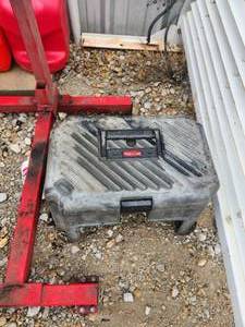 lot 94 image: Toolbox stool with contents
