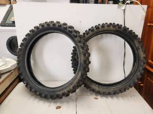 lot 257 image: Set of Dunlop 12080-19 motorcycle tires