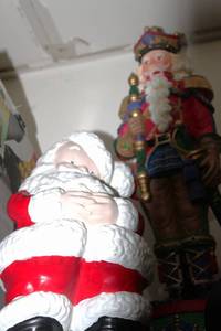 lot 95 image: Vintage Outdoor Santa Clause Statues in the Styles shown