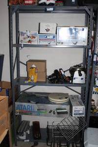 lot 97 image: Metal Shelf unit only, content not included ..36x70x13 pick up Tuesday, November 29th 5-7pm