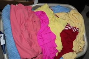 lot 147 image: Basket Full of Misc Womens Clothes, 3x-6x Casual, Business Casual, Loungewear, Sleepwear, Undergarments