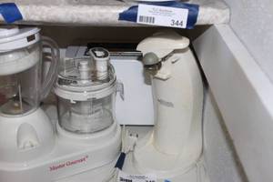 lot 346 image: Can Opener and Small Food Processor Pictured As Shown