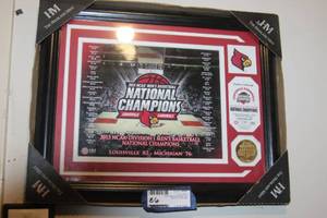 lot 86 image: Louisville Cardinals NCAA 2013 Championship Framed Plaque See Photos