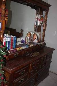 lot 240 image: Vintage Dresser (Very Sturdy) and contents