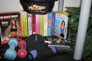 lot 395 image: Weight Training Lot, Weights, Books.