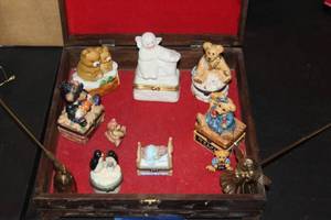 lot 387 image: Mixed lot of Boxes, Ceramic Decorative, Brass Cande Snuffers