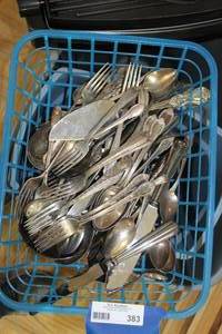 lot 383 image: Silverware as pictured (Mostly Silver plated)