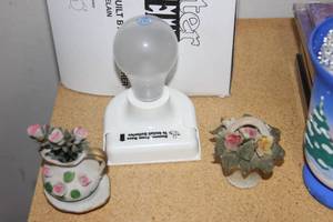 lot 198 image: Small Porcelain Flowers and Hang anywhere light