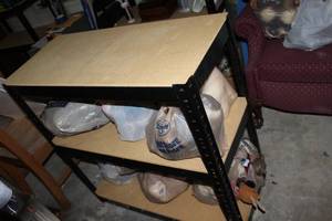 lot 218 image: Shelf Unit Only CONTENTS SOLD SEPERATLY Pick up Tuesday November 29th 5-7pm