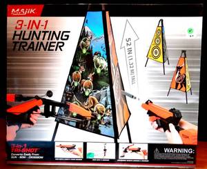 lot 4 image: NEWOPEN BOX - Majik 3-in-1 Hunting Trainer, 52 in x 31 in Shooting and Archery Foldable Game System