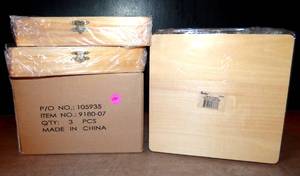 lot 11 image: NEW - LOT OF 3 - Darice 9180-06 Unfinished Cigar Box, 8.375x8.125x1.75, Brown