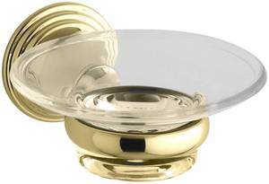 lot 18 image: NEWOPEN BOX - KOHLER K-10560-PB Devonshire Soap Dish, Vibrant Polished Brass