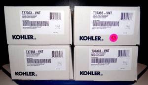 lot 53 image: RESALE LOT OF 4 - T37393-VNT Kohler Pureflo Traditional Rotary Bath Drain Trim Vintage Nickel (4X$)
