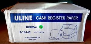 lot 80 image: Uline Cash Register Paper Thermal 3 18 x 273 S-16162