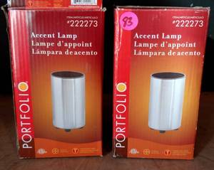 lot 83 image: Portfolio 222273 Electric Cylinder Style BRUSHED NICKEL FINISH Accent Light - LOT OF 2