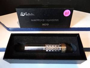lot 101 image: LT INFINITE ELECTRONIC CIGARETTE MOD - ORNATE SILVER & GOLD FINISH - NIB