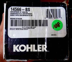 lot 108 image: KOHLER K-14566-BS Contemporary 48-Inch Grab Bar Brushed Stainless $$