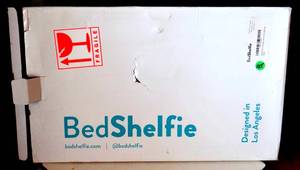 lot 125 image: BED SHELFIE - Bedside Shelf for Bed, College Dorm Room, Bunk Bed Shelf for Top Bunk, Clip On Nightstand Tray