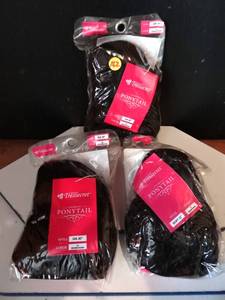 lot 162 image: NEW LOT OF 3 - Tressecret Synthetic Ponytail, GIA 30 Medium Brown