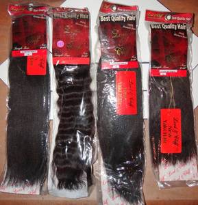 lot 173 image: NEW LOT OF 4 - LORD & CLIFF NEW YAKI HAIR - 10 EXTENSIONS TANGLE FREE - ASSORTMENT OF COLORS $$