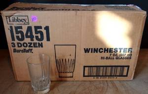 lot 232 image: FULL CASE Libbey 15451 Winchester 6.75 oz. Highball Glass - 36Case