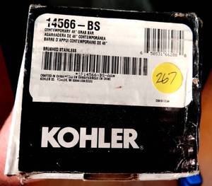 lot 267 image: $$$ KOHLER K-14565-BS Contemporary 42-Inch Grab Bar, Brushed Stainless - NEW
