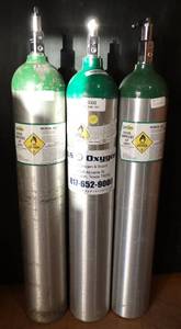 lot 269 image: LOT OF 3 - 24 CUBIC FEET MEDICAL GRADE OXYGEN BOTTLES (CONTENT AMOUNT UNKNOWN)