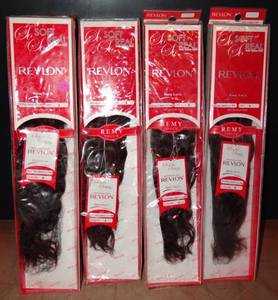 lot 279 image: NEW SELLERS ITEM - New Revlon 100% Remy Touch Soft Real Natural Wave Human Hair Extension 14 COLOR #4 (4X$)