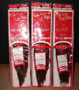 lot 280 image: NEW Revlon 100% Remy Touch Soft Real Natural Wave Human Hair Extension 14 COLOR 3033 (3X$)