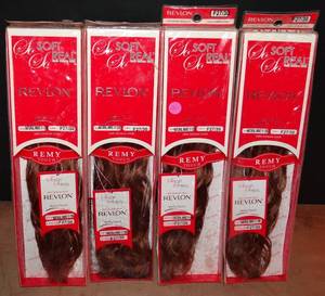 lot 281 image: NEW SELLERS ITEM - New Revlon 100% Remy Touch Soft Real Natural Wave Human Hair Extension 14 COLOR #F2730 (4X$)
