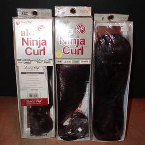 lot 282 image: NEW LOT OF 3 - LORD & CLIFF BIG NINJA CURL HAIR EXTENSIONS
