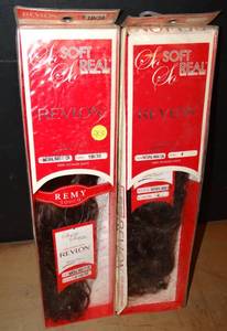 lot 283 image: NEW Revlon 100% Remy Touch Soft Real Natural Wave Human Hair Extension 14 COLOR #4 &  FB130 (2X$)