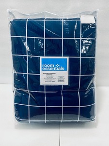 lot 142 image: New Room Essentials Reversible Microfiber TwinTwin Extra Long Comforter 66 W x 94 L in Blue