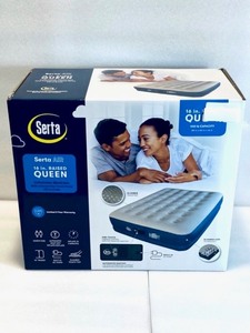 lot 256 image: New Serta 16 Raised Inflatable Air Mattress with Built in Pump - Queen