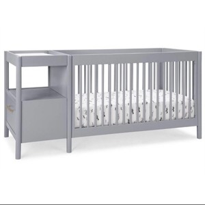 lot 500 image: New Delta Children Zoe 5-in-1 Convertible Crib and Changer, Grey
