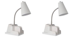 lot 496 image: Lot of 2 - New 300 Lumen LED Organizer Task Lamp - Room Essentials - White