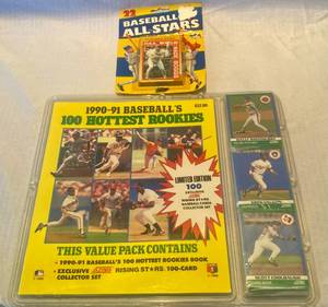 lot 14 image: 1990-1991 Baseballs Hottest Rookies Collector Set (Sealedunopened) & Baseballs ALL Stars Complete 22 card 1990 Topps ALL Star Set (sealed & unopened)