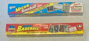 lot 15 image: Topps Micro Baseball 1992 Complete Set 792 picture Cards w12 Micro Gold Cards 1991 Micro set Topps Complete Set 792 The Real One (Sealed & unopened)