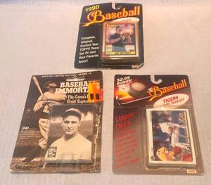 lot 19 image: 1990 Baseball Topps Yankee Team Set #1026, Special Limited Ed Series #5 Baseball Immortals (30 cards) 1992 Upper Deck Reg issue card #1-#700 Tigers 22 Card Team Set #1223 unopened and Sealed