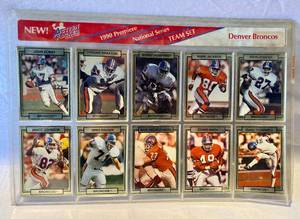 lot 36 image: Denver Broncos 1990 Premiere Natl Series Team Set
