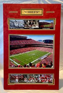 lot 48 image: Matted (no frame) Kansas City Chiefs Collage 19.75 x 13